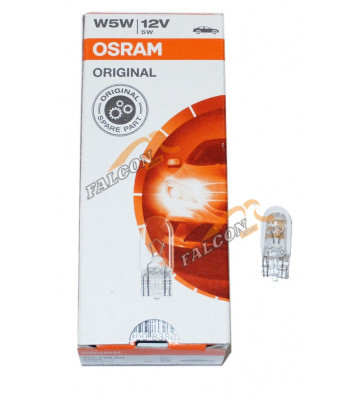Лампа 12V5W (Osram) (габариты, з/ход, салон, стоп) (б/ц) (Германия)