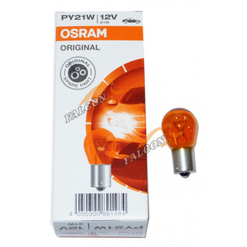 Лампа 12V21W (Osram) ORANGE BAU15s (з/ход, поворотники, стоп) PY21W