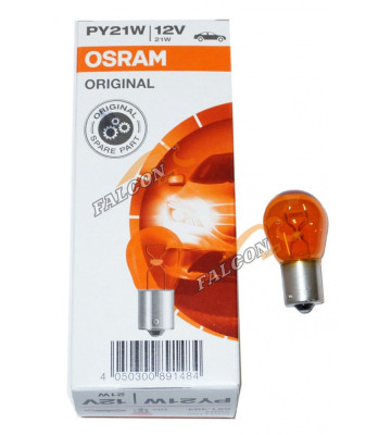 Лампа 12V21W (Osram) ORANGE BAU15s (з/ход, поворотники, стоп) PY21W