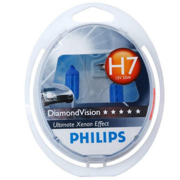 Лампа H-7 12V 55W Diamontd Vision 5000К (2 шт.) PHILIPS