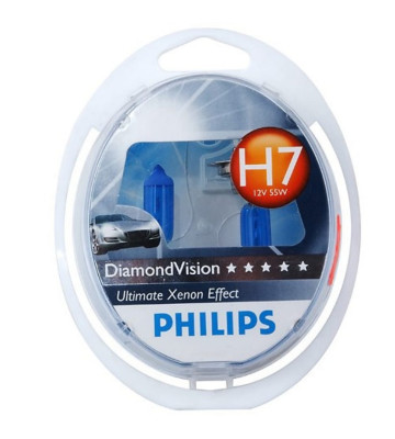 Лампа H-7 12V 55W Diamontd Vision 5000К (2 шт.) PHILIPS
