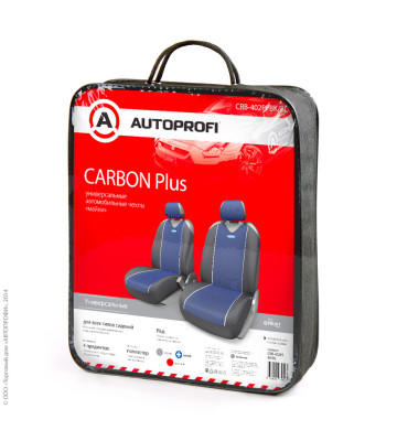 Чехлы универсальные майки CARBON plus front ПЕРЕДНИЕ черн/синий AUTOPROFI