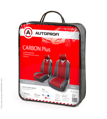 Чехлы универсальные майки CARBON plus front ПЕРЕДНИЕ черн/красный AUTOPROFI