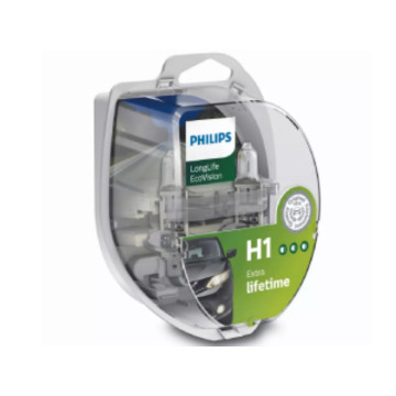 Лампа H-1 12V 55W PHILIPS Long life EcoVision 2шт