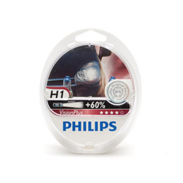 Лампа H-1 12V 55W+60% PHILIPS Vision Plus ком-т 2 шт.