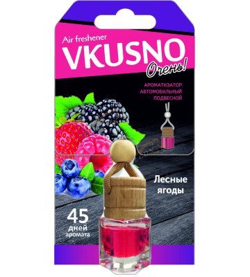 Ароматизатор подвес жидкий (FRESHCO) "Vkusno" Лесные ягоды AR1VB004 дерево+стекло