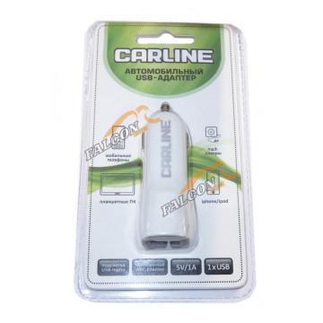 Зарядка USB в прикуриватель (CarLine) 12V/24V 1xUSB 1A Белый CH-1UW