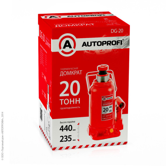 Домкрат 20 т бутылочный AUTOPROFI