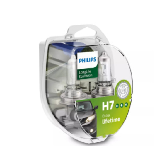 Лампа H-7 12V 55W PHILIPSLongLife EcoVision 2шт