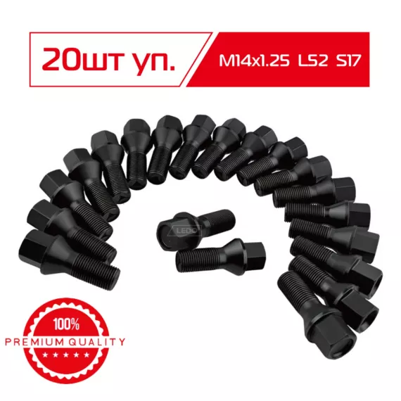 LEDO Болт колеса на BMW. MINI черный M14x1.25 ключ 17. 36136781151