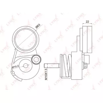 Натяжитель с роликом / приводной CHEVROLET Aveo 1.4-1.6 08> / Cruze 1.6-1.8 09> / Orlando 1.8 11> O