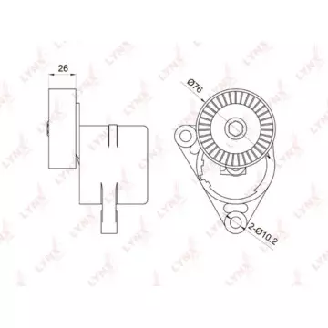 Натяжитель с роликом / приводной CHEVROLET Aveo 1.2-1.5 05> / Cruze 1.6 09> / Kalos 1.2-1.4 05> / La