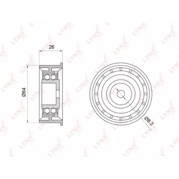Ролик направляющий / ГРМ OPEL Astra F / G 1.4-1.8 91-04 / Corsa B 1.4-1.8 93-00 / Vectra B 1.6-1.8 9