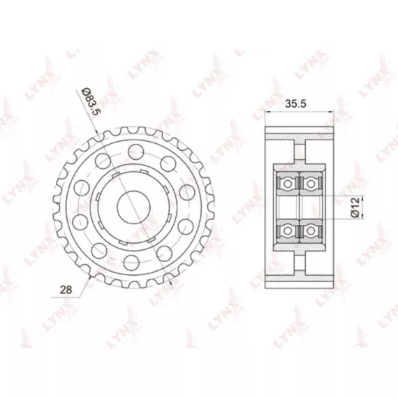 Ролик направляющий / ГРМ TOYOTA Hiace 2.4D 90-06 / Hilux 2.4D 88-05 / Land Cruiser(70) 2.4D 90-96