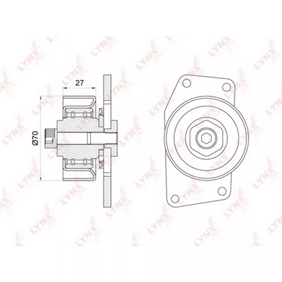 Ролик натяжной в сборе / приводной CITROEN Berlingo(MF) 1.1-1.4 96-08 PEUGEOT 206 1.1-1.4 98> / Par
