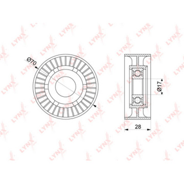 Ролик натяжного механизма / приводной MERCEDES-BENZ C200D-270D(W202/W203/W204) 98-07 / E200D-320D(W2