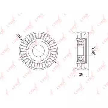 Ролик натяжного механизма / приводной MERCEDES-BENZ C200D-270D(W202/W203/W204) 98-07 / E200D-320D(W2