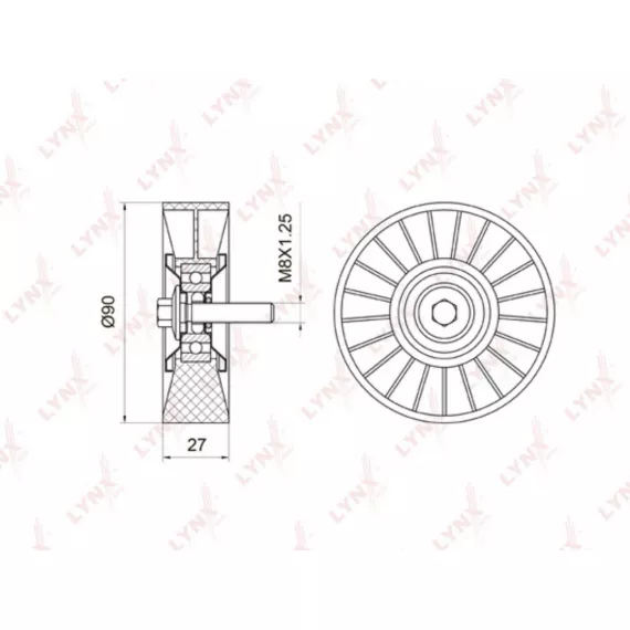 Ролик направляющий / приводной MERCEDES-BENZ C180K-230K(W203/W204) 02> / E200K(W211) 02> / CLK200K(C