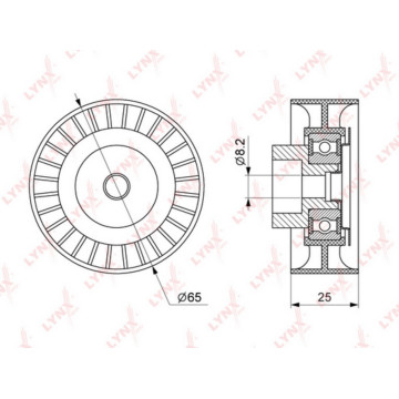 Ролик направляющий / приводной FORD Mondeo III 2.0-2.2D 00-07 / Transit 2.0-2.2D 06-14 / Transit Cus