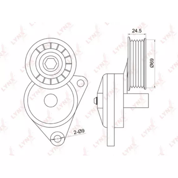 Натяжитель с роликом / приводной FORD Focus I 1.8-2.0 98> / Mondeo II 1.6-2.0 96> / Tourneo Connect