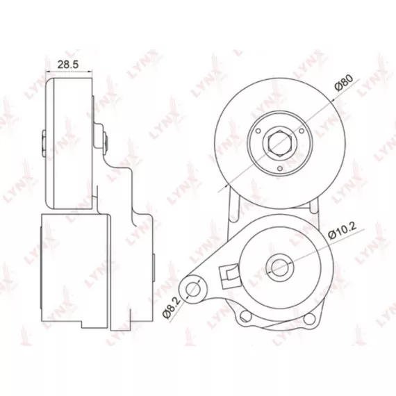 Натяжитель с роликом / приводной MITSUBISHI Outlander/Airtrek I 2.0-2.4 03-06 / Galant 2.4 00> / Gra