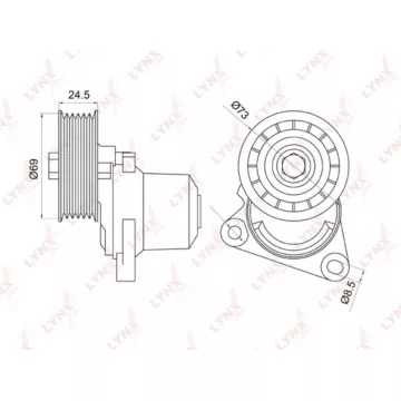 Натяжитель с роликом / приводной MAZDA 3(BK) 2.3T 06-09 / 6(GG) 1.8-2.3 02-07 / MPW 2.3 02-06 FORD