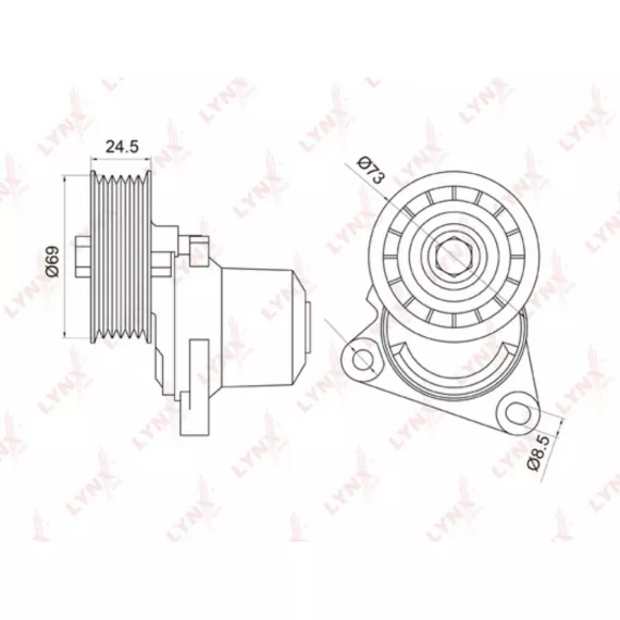 Натяжитель с роликом / приводной MAZDA 3(BK) 2.3T 06-09 / 6(GG) 1.8-2.3 02-07 / MPW 2.3 02-06 FORD