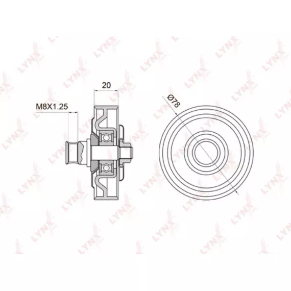 Ролик натяжной / приводной HYUNDAI Accent(X3/MC) 1.3-1.6 94-10 / Elantra(XD) 1.6-2.0 00-06 / Getz 1.