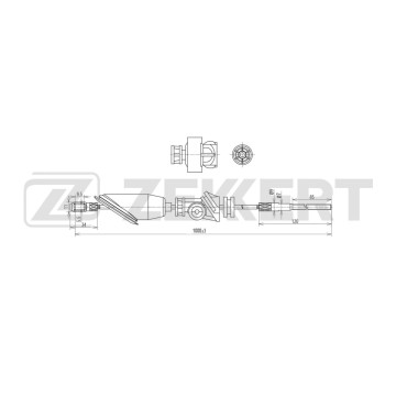 Трос стояночного тормоза передний VW Transporter IV 90-