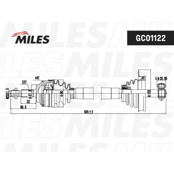 Привод в сборе лев. RENAULT MEGANE (96-03)/SCENIC (01-03) 1.8/2.0 ABS