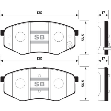 Колодки торм.дисковые Hi-Q HYUNDAI SONATA YF 15(09~) TUCSON ix35 2WD(09~)
