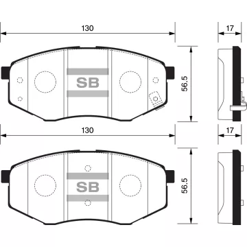 Колодки торм.дисковые Hi-Q HYUNDAI SONATA YF 15(09~) TUCSON ix35 2WD(09~)