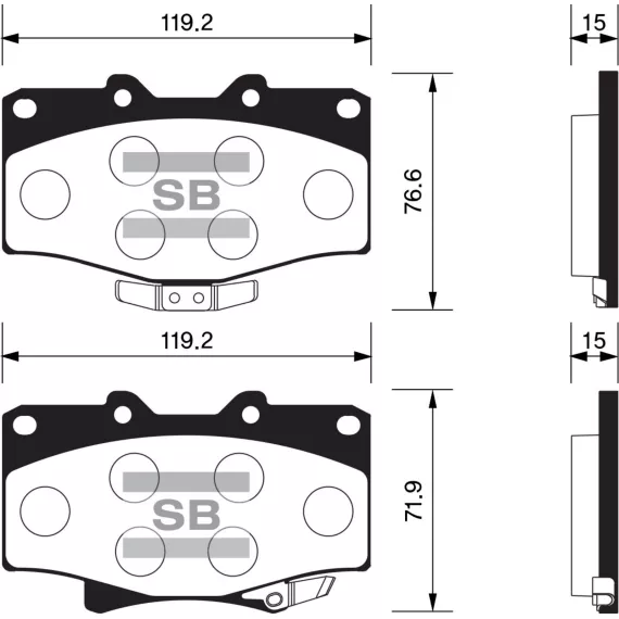 Колодки торм.дисковые Hi-Q TOYOTA 4RUNNER 92-01 (D611)