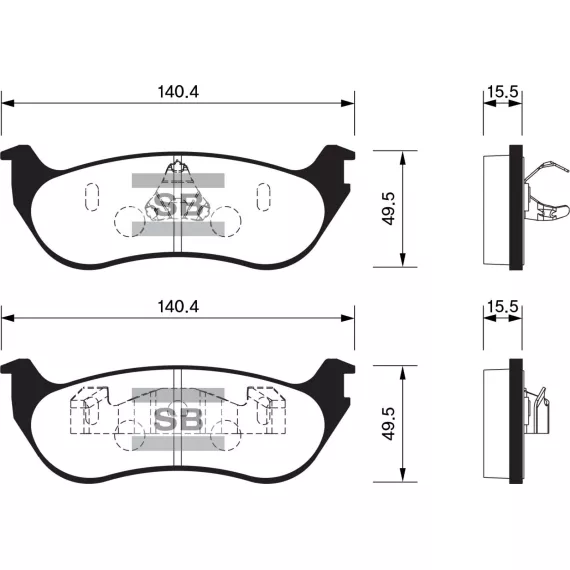 Колодки торм.дисковые Hi-Q FORD EXPLORER 02-04 R (D881)