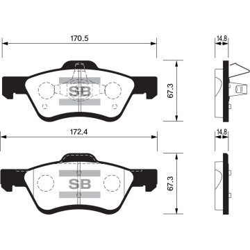 Колодки торм.дисковые Hi-Q MAZDA TRIBUTE 08-11 (D1047)
