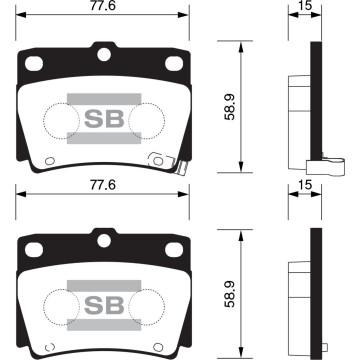 Колодки торм.дисковые Hi-Q MITSUBISHI MONTERO SPORT 4WD 97-04 R (D733)