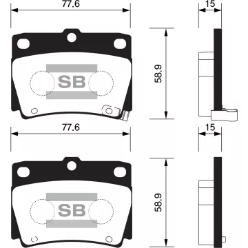 Колодки торм.дисковые Hi-Q MITSUBISHI MONTERO SPORT 4WD 97-04 R (D733)