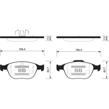 Колодки торм.дисковые Hi-Q FORD TRANSIT CONNECT 10-13 (D970)