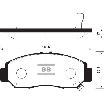 Колодки торм.дисковые Hi-Q HONDA ACCORD 2.4/3.0 (D959)_17.3mm
