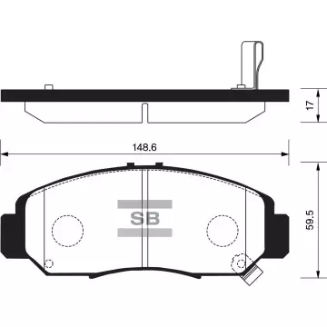 Колодки торм.дисковые Hi-Q HONDA ACCORD 2.4/3.0 (D959)_17.3mm