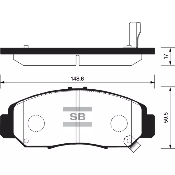 Колодки торм.дисковые Hi-Q HONDA ACCORD 2.4/3.0 (D959)_17.3mm