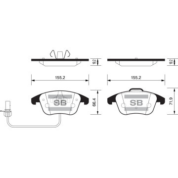 Колодки торм.дисковые Hi-Q AUDI A5 1.8 07-