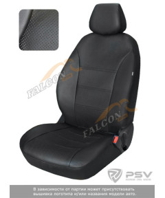 Чехлы Renault Logan/Sandero/Stepway 2012- (БРК) дел. черный аригон