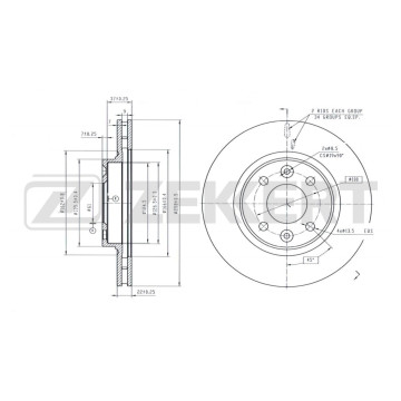 Диск тормозной передний Renault Logan I II 13- Sandero II 13- Dacia Logan II 12- Sandero II 12-
