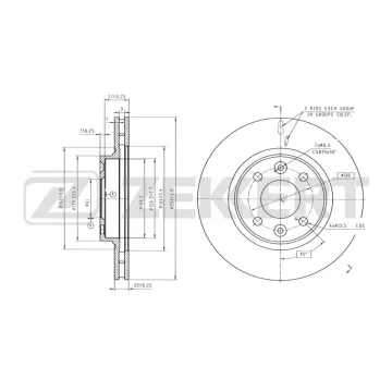 Диск тормозной передний Renault Logan I II 13- Sandero II 13- Dacia Logan II 12- Sandero II 12-