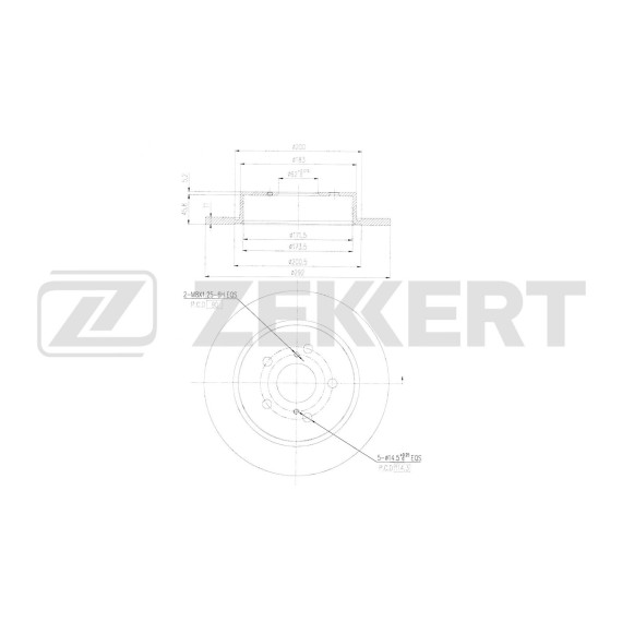 Диск тормозной задн. Toyota C-HR (X10) 16-
