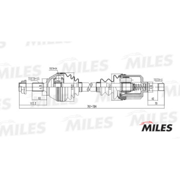 Привод в сборе CITROEN JUMPER/FIAT DUCATO/PEUGEOT BOXER 1.9-2.8 94-02 лев. (ABS)
