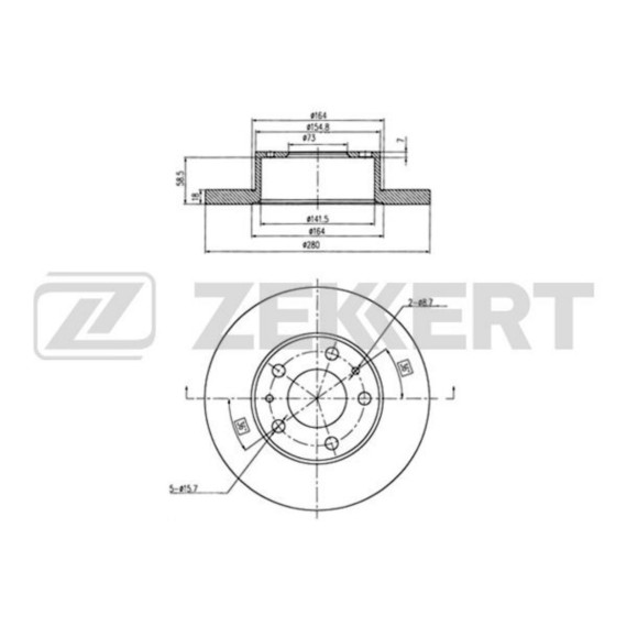 Диск торм. перед. Citroen Jumper (230_ 244 Z_) 94- Peugeot Boxer 230_ 244 ZCT_) 94- Fiat Ducat