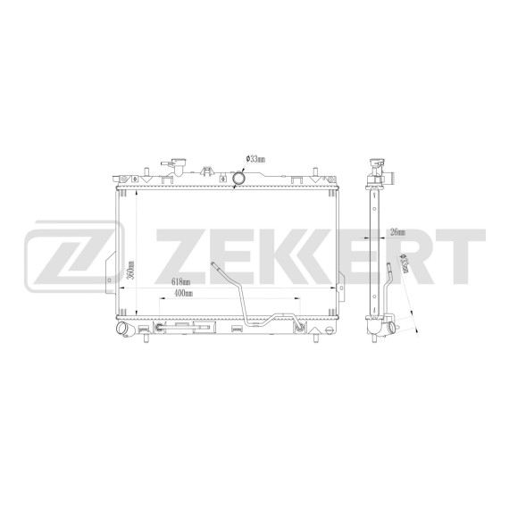 Радиатор охлаждения двигателя Hyundai Matrix 01-