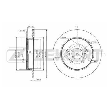 Диск тормозной задний Toyota Rav 4 (A50 H50) 18- Camry (V70 A70 H70) 17- Lexus ES (XZ10) 18- N